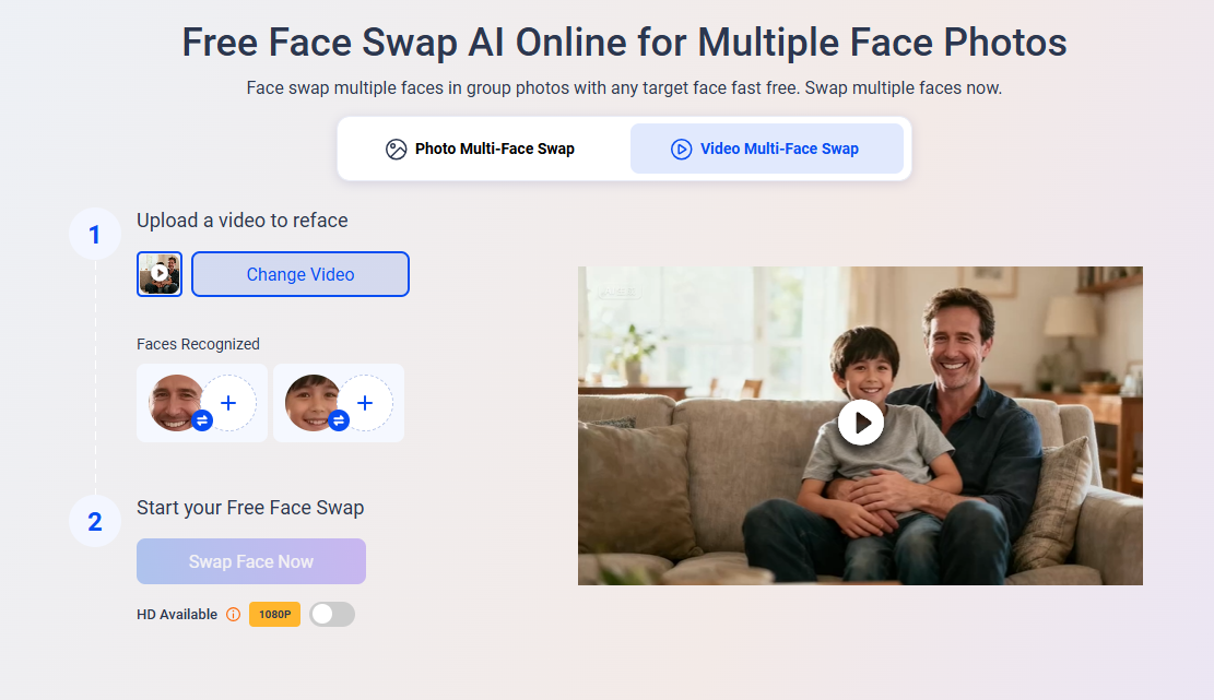 Father son Face Swap Video