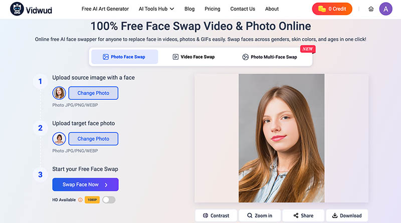 Long Hair Filter Vidwud Swap Face