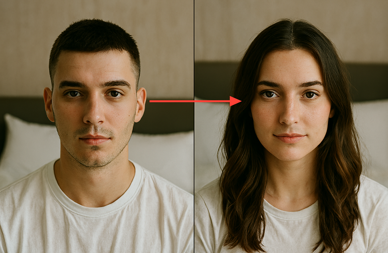 Turn Me into a Woman or Girl with AI | Swap Gender Online for Self-Exploration