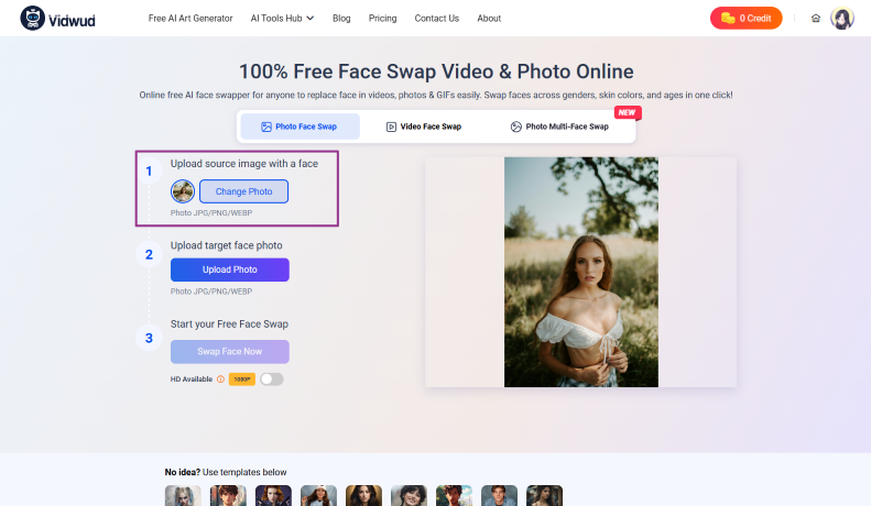 Upload Female Body Photo Vidwud Free Face Swap