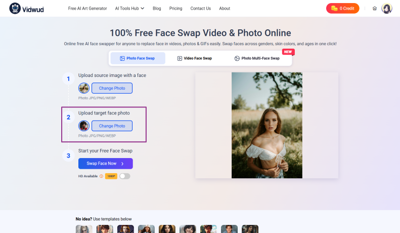 Upload Your Face Photo Vidwud Free Face Swap