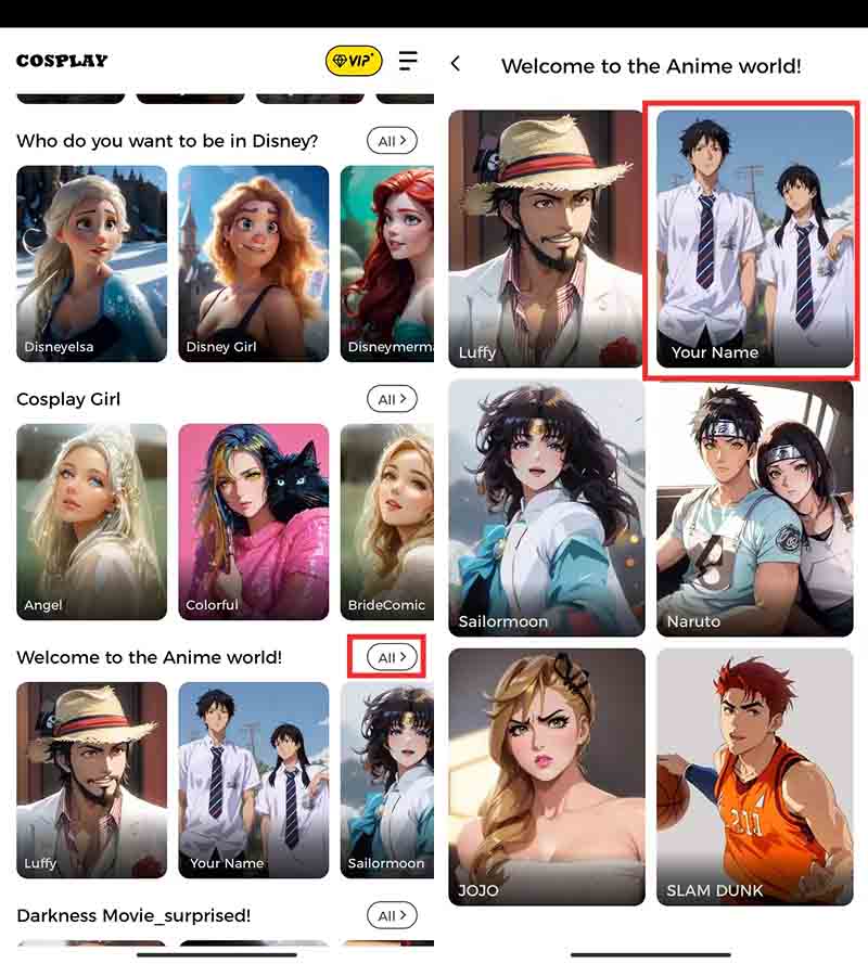 Cosplay Face Swap Face Toon Templates