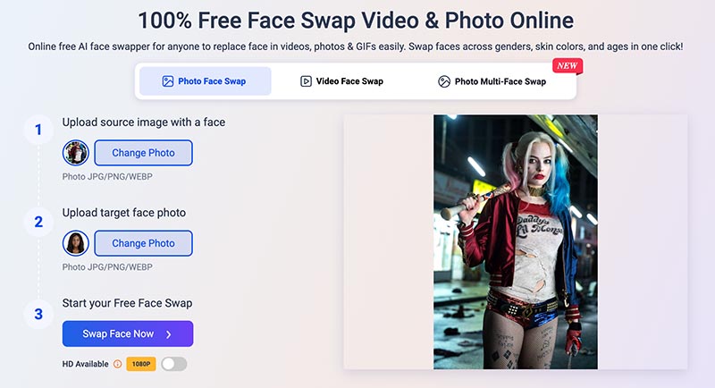 Cosplay Face Swap Vidwud Photo Upload
