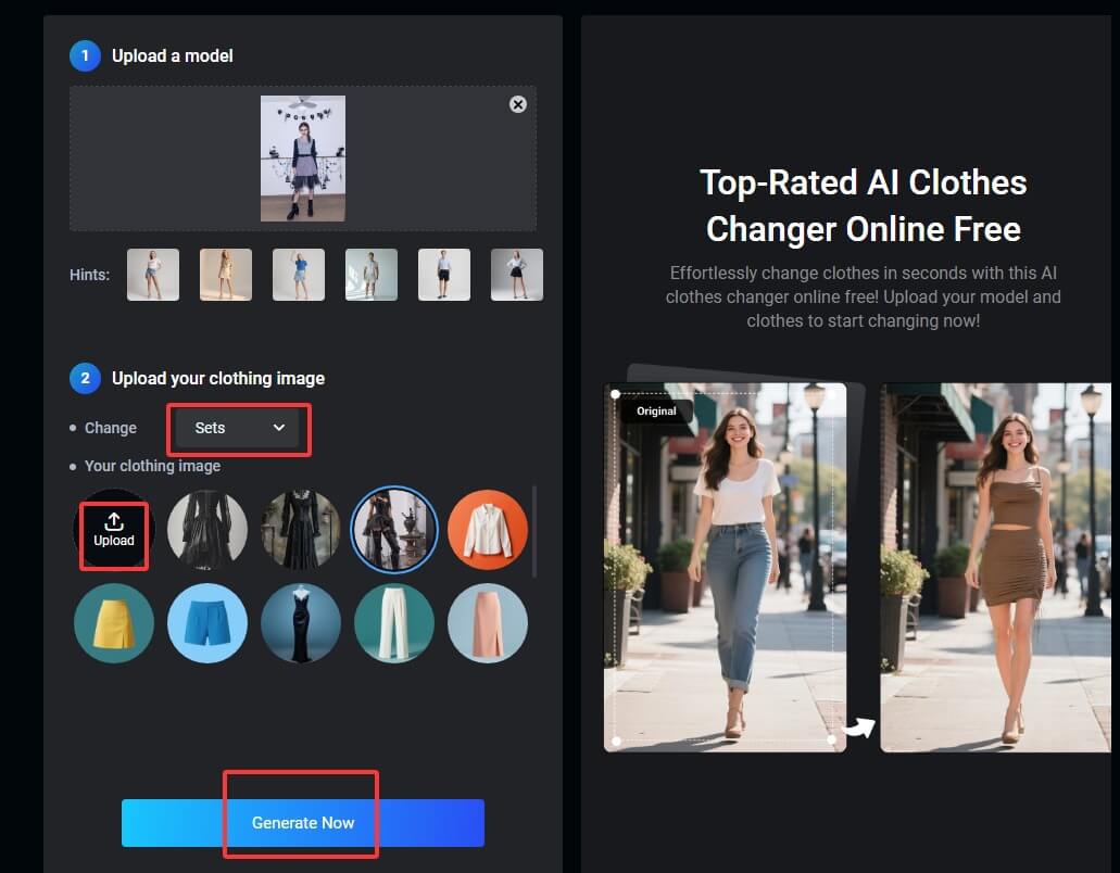 Generate Goth Filter Outfit Picture via Clothes Change
