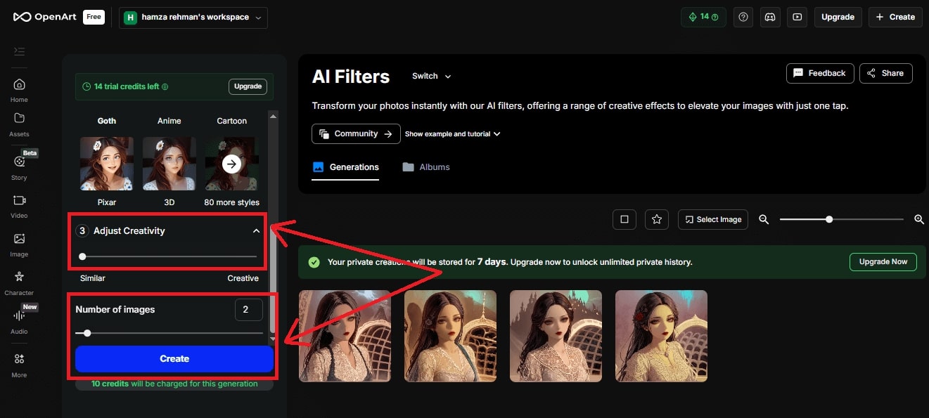 Make Necessary Settings for Your Goth Filtered Image