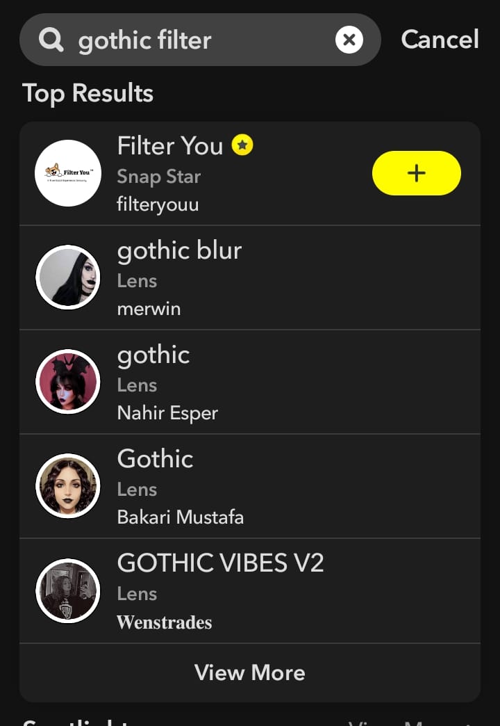 Snapchat Gothic Filters