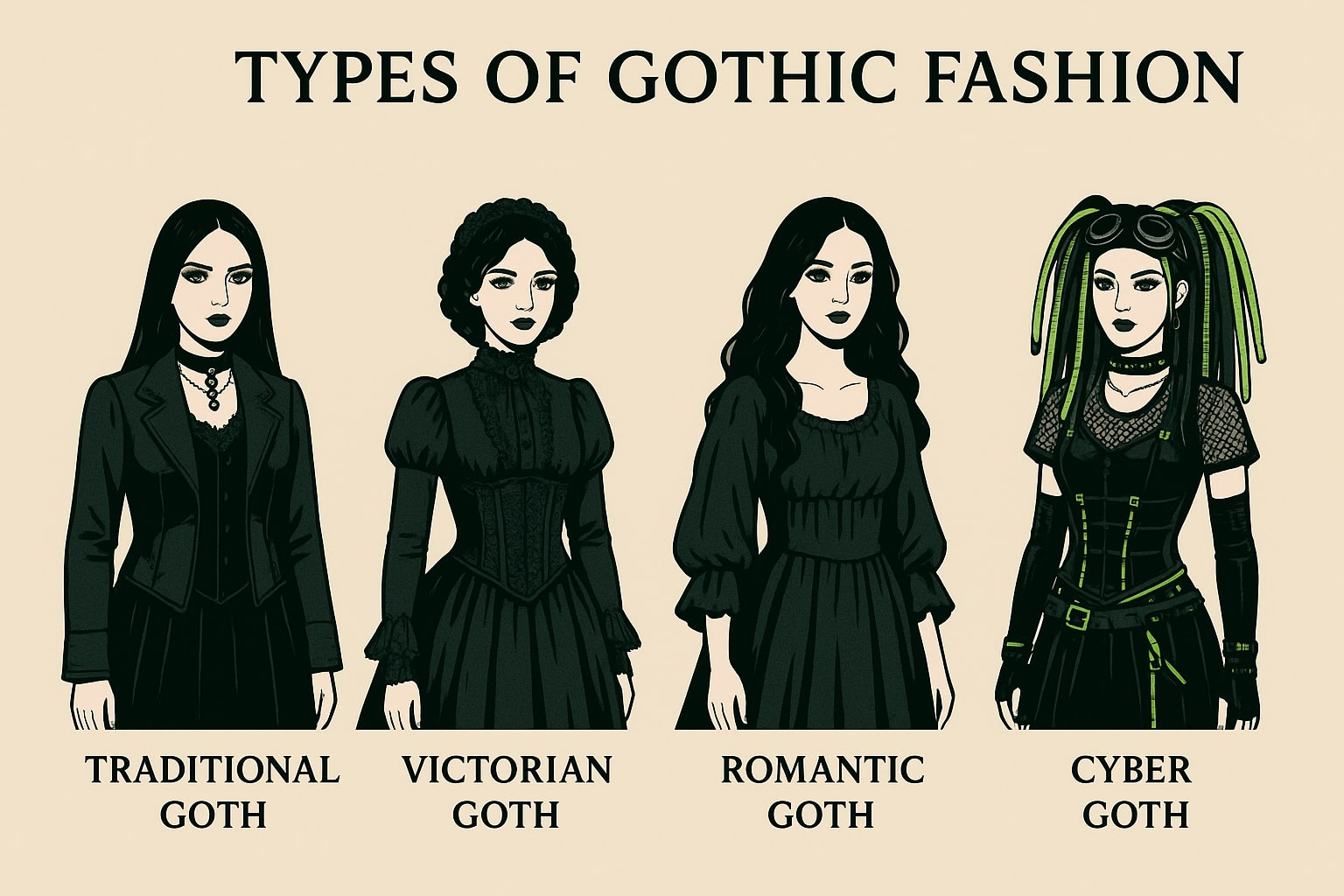 Types of Gothic Fashion Styles
