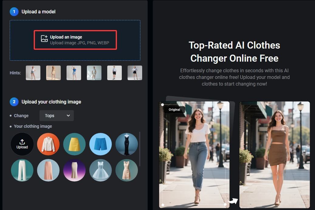 Upload Your Selfie or Outfit Picture
