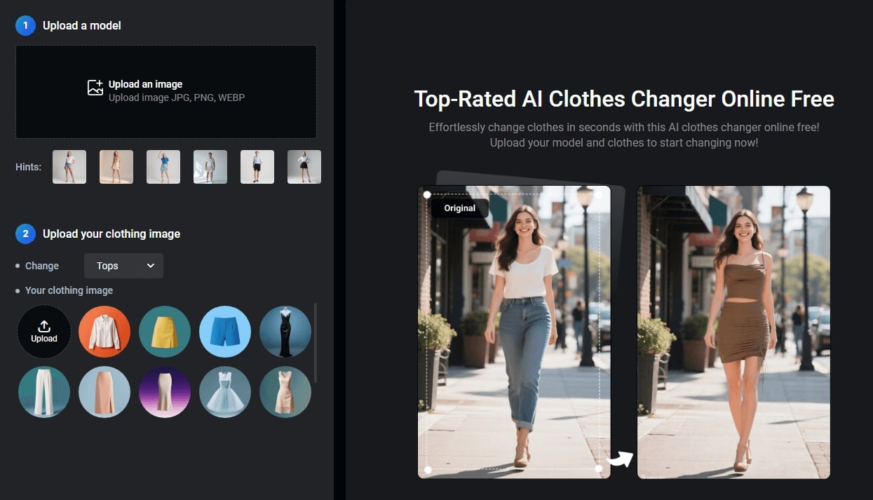 Vidwud AI Clothes Swap for Goth Filter
