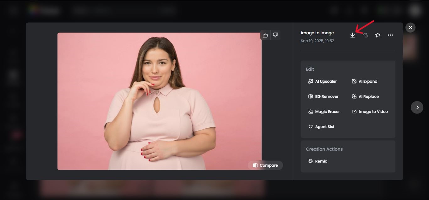 Click Download Icon to Download Your Fatten Image