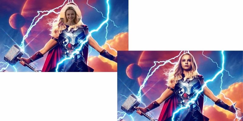 She Thor Face Swap Holding Mjolnir