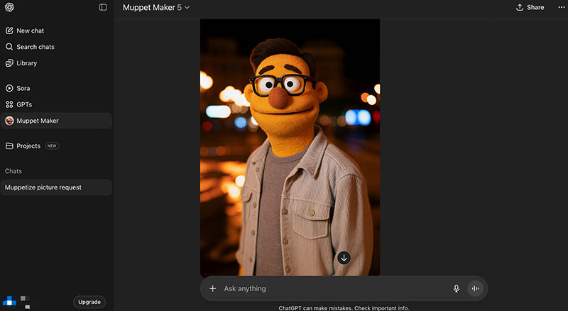 Turn Me into a Muppet ChatGPT