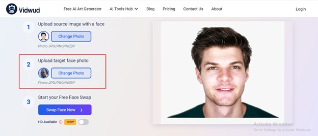 Upload Thanos' face for the swap