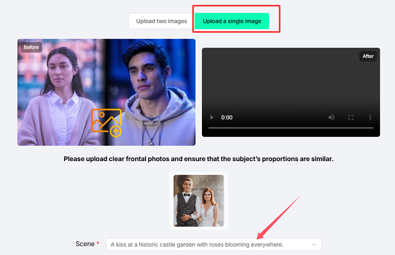 讓同一張照片中的兩人親吻 - 2