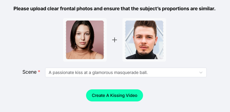 讓兩張人像在同一張照片中親吻 - 2