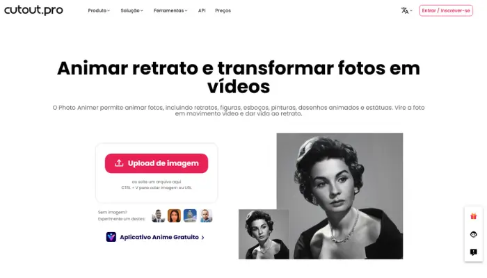 cutoutpro para animar fotos antigas