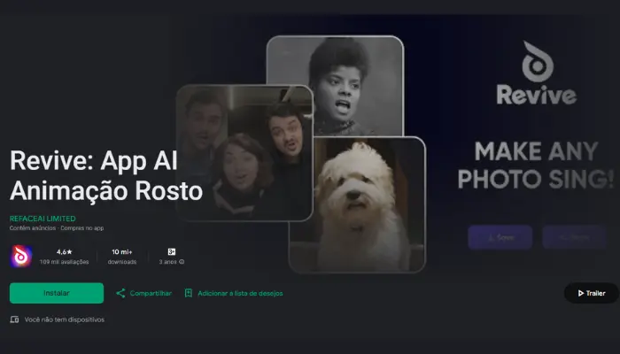 revive para animar fotos antigas