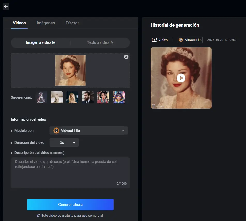Vidwud imagen a video-paso 3