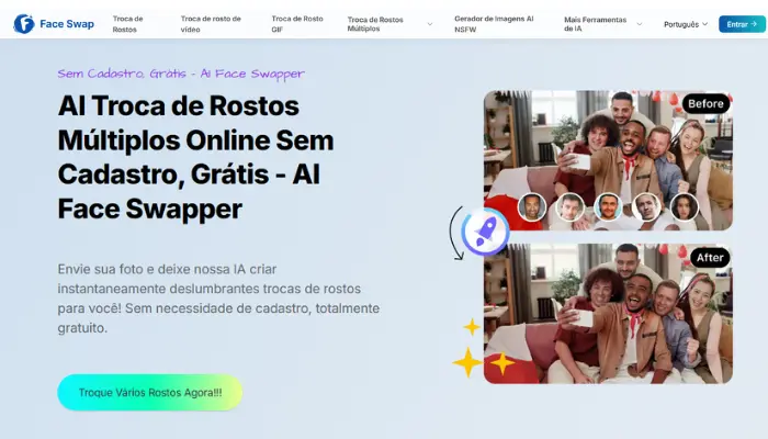 trocar multiplos rostos com aifaceswapper