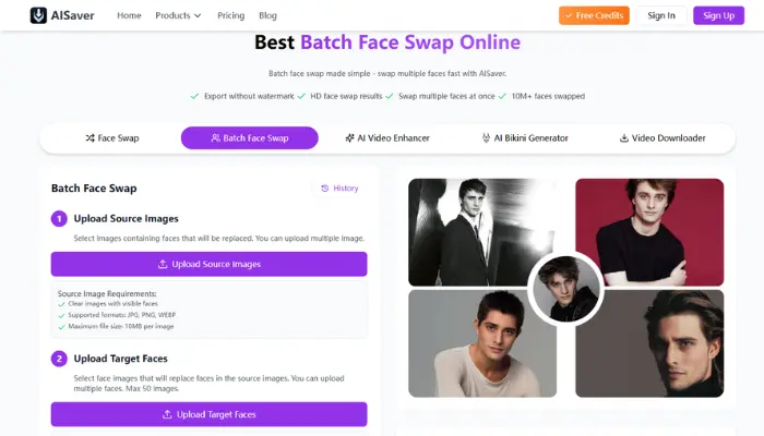 trocar multiplos rostos com aisaver