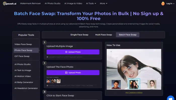 trocar multiplos rostos com supaworkai