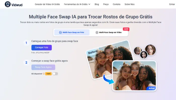 trocar multiplos rostos com vidwud