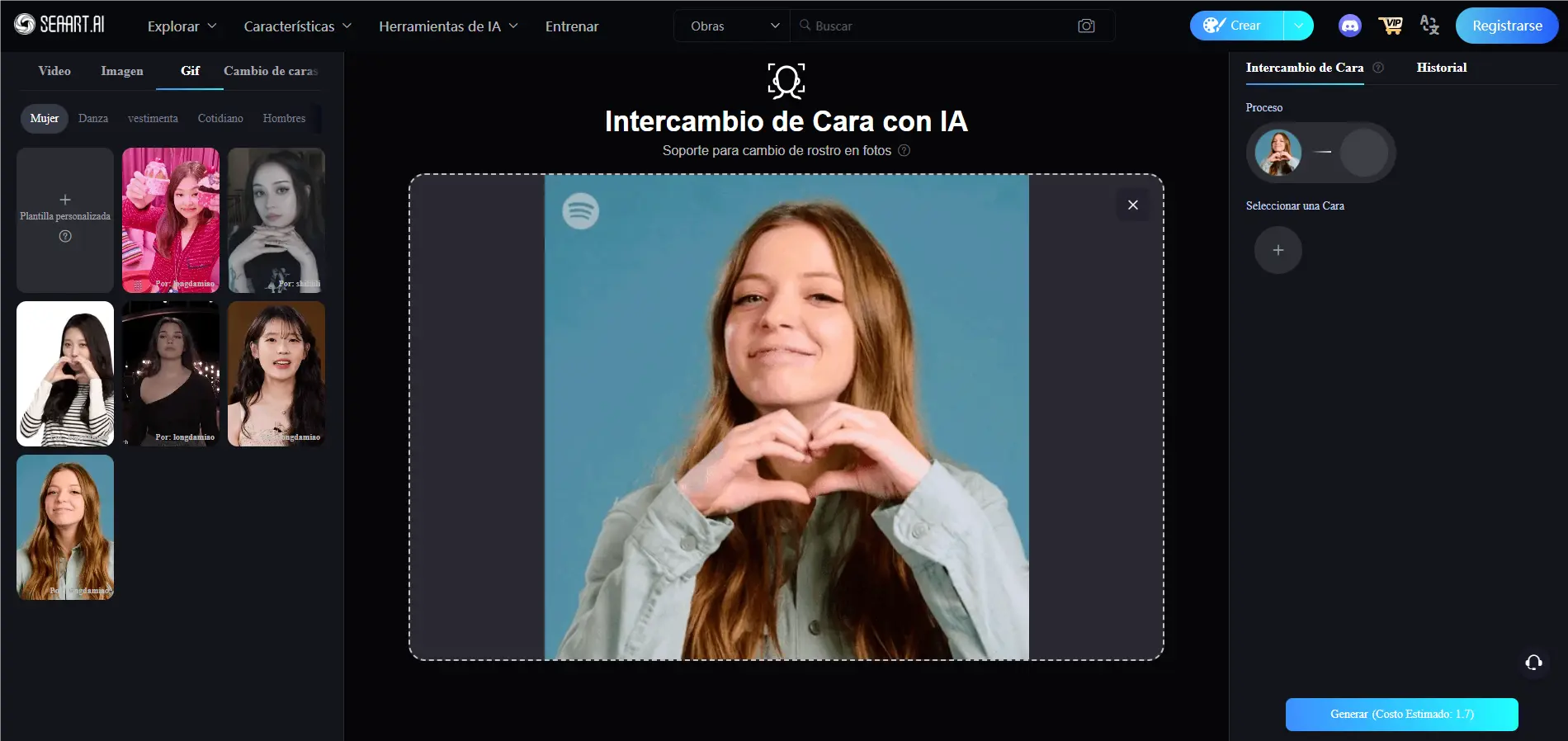 SeaArt AI GIF face swap