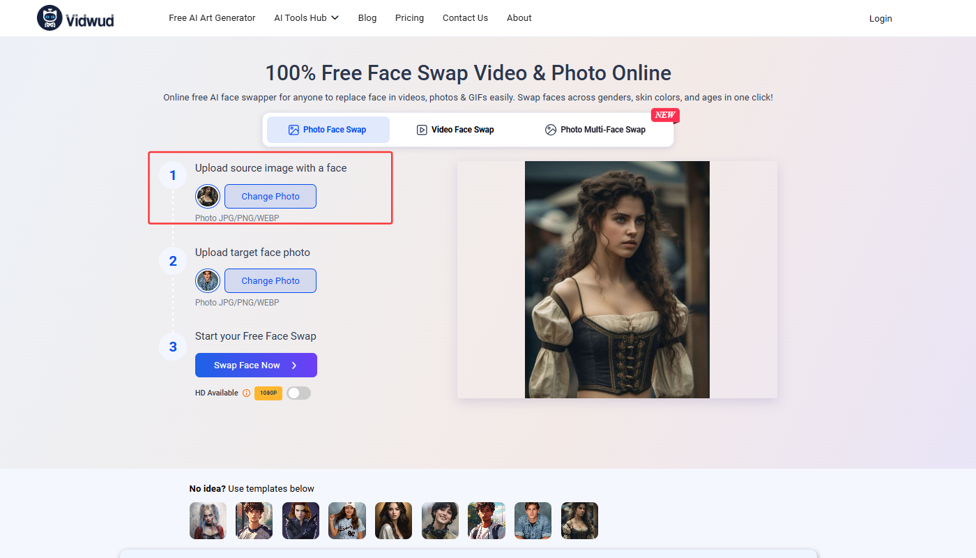 Enviar foto para troca de gênero da Vidwud