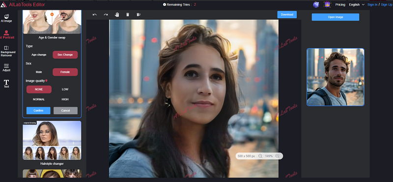 resultado-troca-genero-ailab-tools