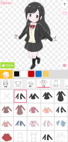 Picrew女性角色生成界面