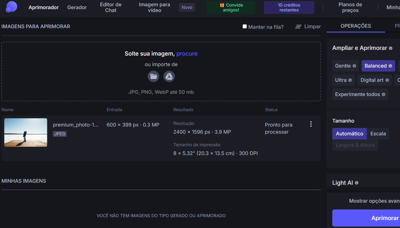 Aumentar foto com IA - lets enhance