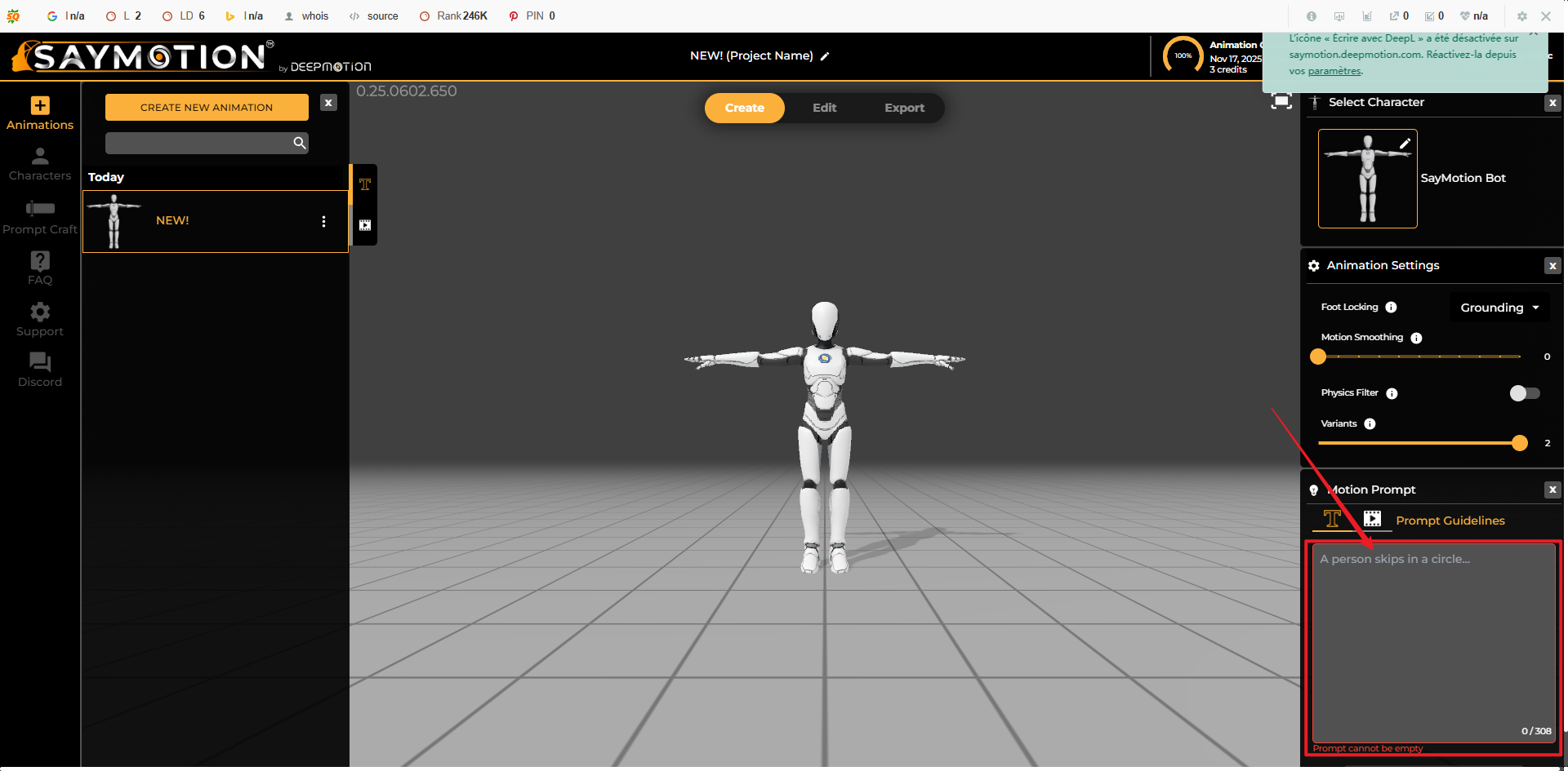 dessin animé en vidéo - DeepMotion
