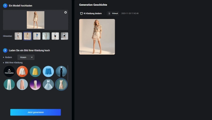 KI Outfit Generator kostenlos Vidwud
