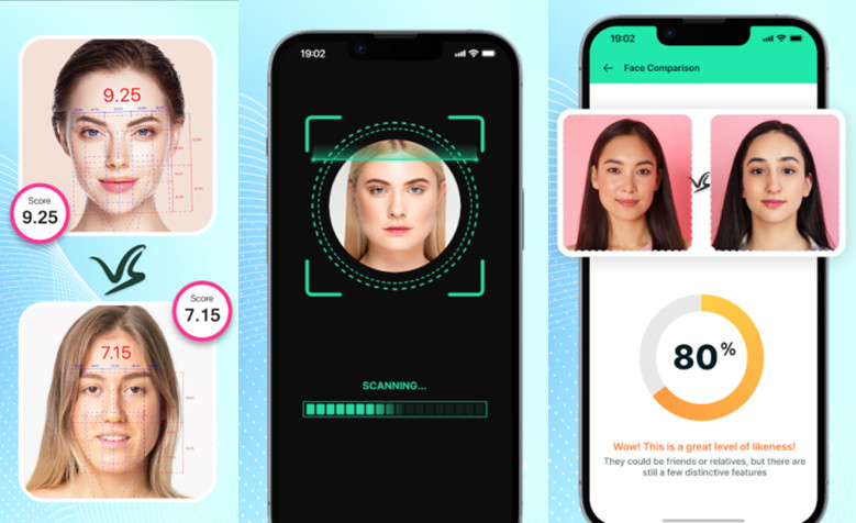 application mobile pour calculer le ratio d’or du visage