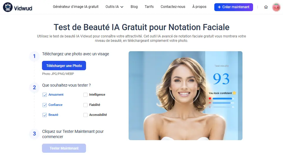 Vidwud Test de Beauté IA