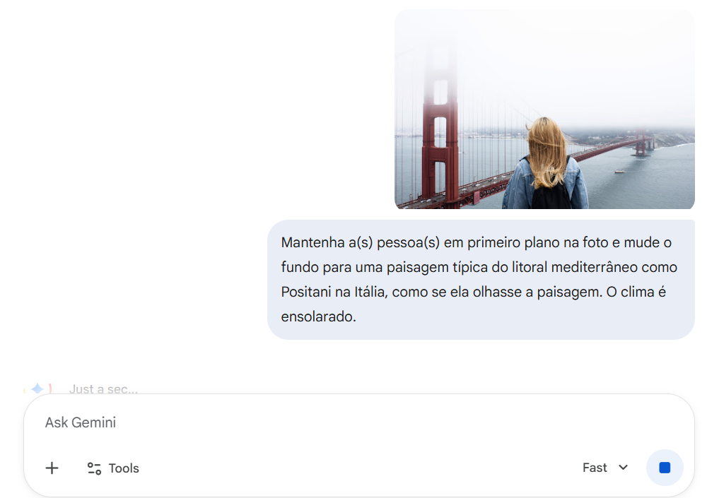 mudar o fundo da foto - prompt example