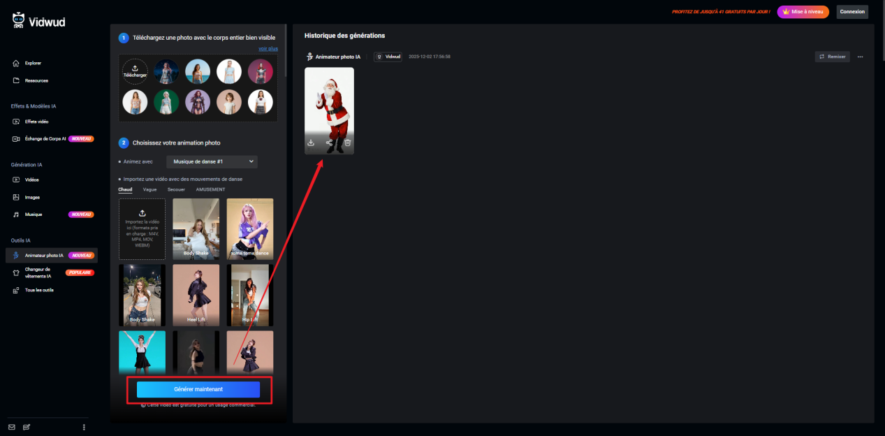animer une image fixe – Animateur photo IA