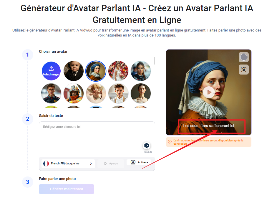 faire bouger une image IA – Avatar parlant IA