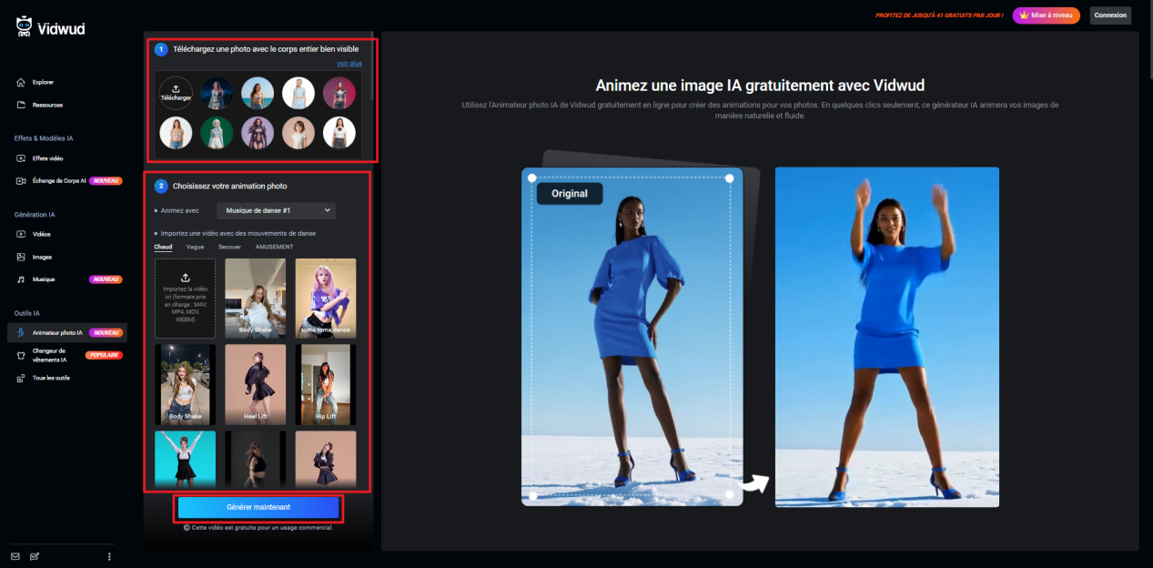 faire bouger une image – Animateur photo IA