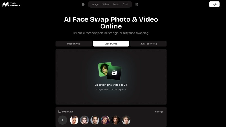 Deepswapper video face swapper en maxstudio