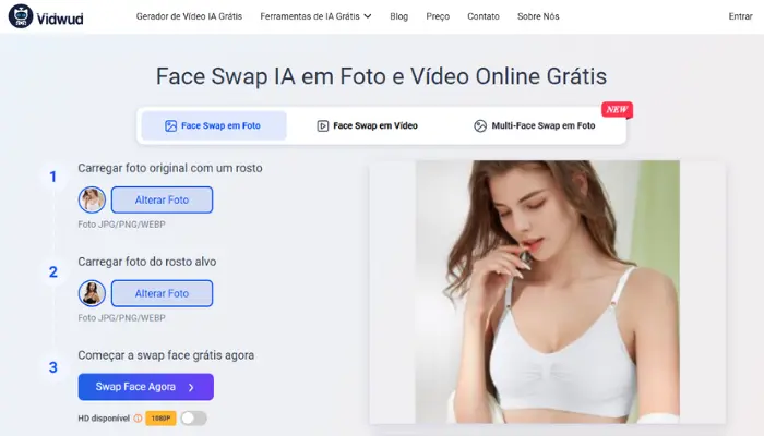 enviar foto para swap face