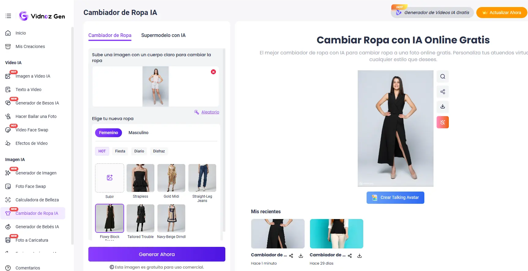 probar outfits con Vidnoz-paso 3