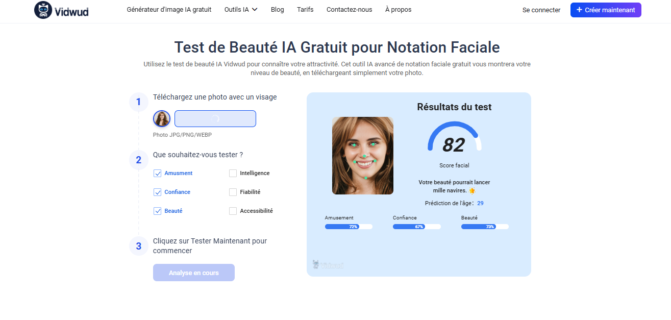 coiffure virtuelle – Vidwud Test de Beauté IA