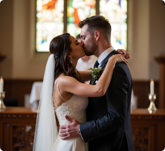 Braut Bräutigam Küssen