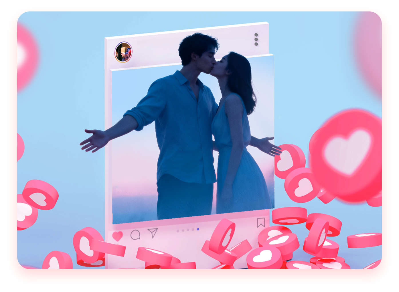 Liebesgeschichten in den sozialen Medien teilen